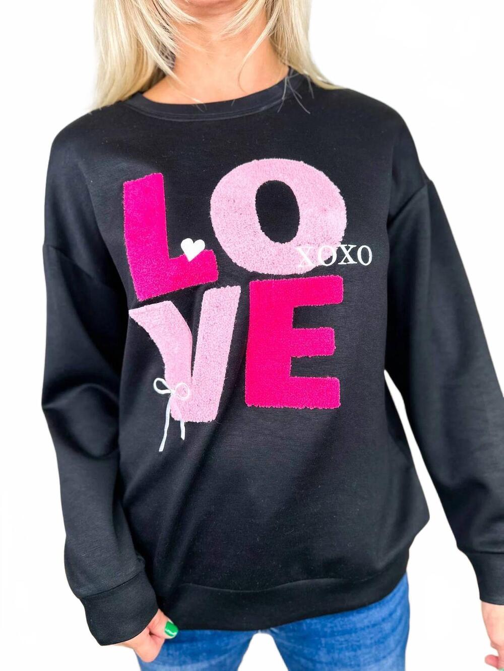 NEW JESS LEA a love like that rayon blend long sleeve sweater in black